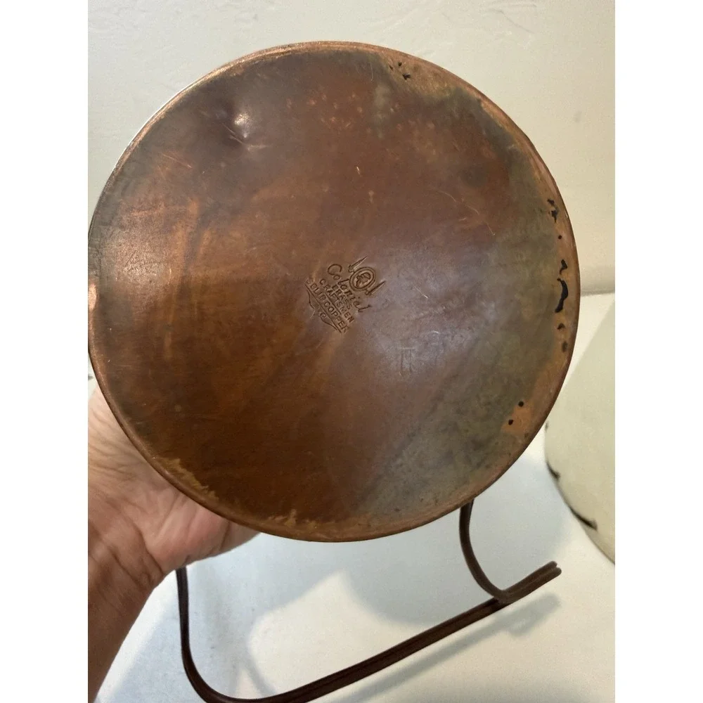 Vintage Solid Copper Lamp With Shade  Art 9